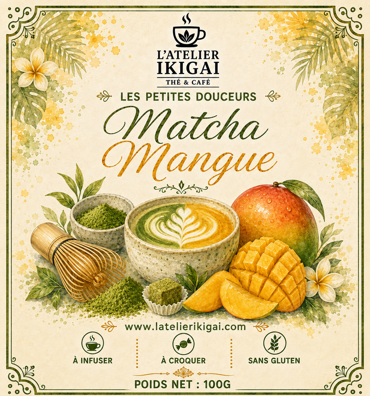 Matcha Mangue – Les Petites Douceurs Matcha Mangue – Les Petites Douceurs de L’Atelier Ikigai