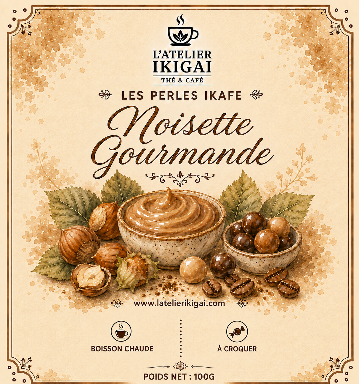 Noisette Gourmande – Les Perles IKAFE Noisette Gourmande – Les Perles IKAFE de L’Atelier Ikigai